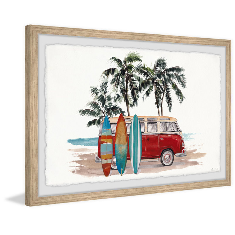 Cecelia Surf Van Framed Print, 24" H x 36" W x 1.5" D