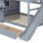 Castle-Themed Bunk Bed With Integrated Drawers, Shelves, And Play Slide