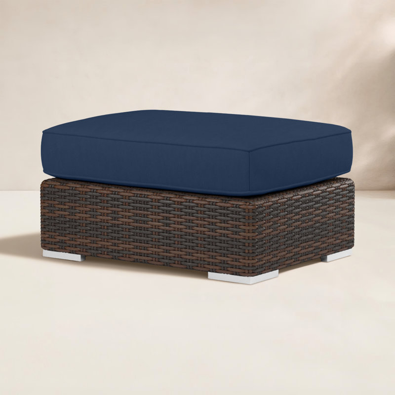 Repose-pieds d'extérieur avec coussin Bromie Naomie, Sunbrella® Echo Midnight