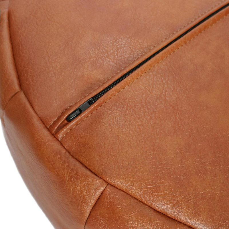 Repose-pieds Colombe, Cuir brun clair / cuir