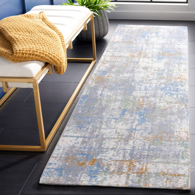 Tapis abstrait lavable à la machine Bayside Performance, Tapis de couloir 2 pi 2 po x 8 pi