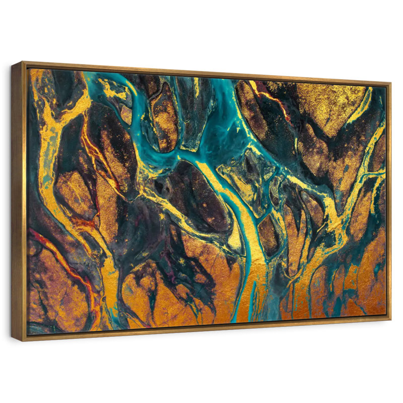 Brissette Art Oil, Floating Frame Gold, 31" X 21"