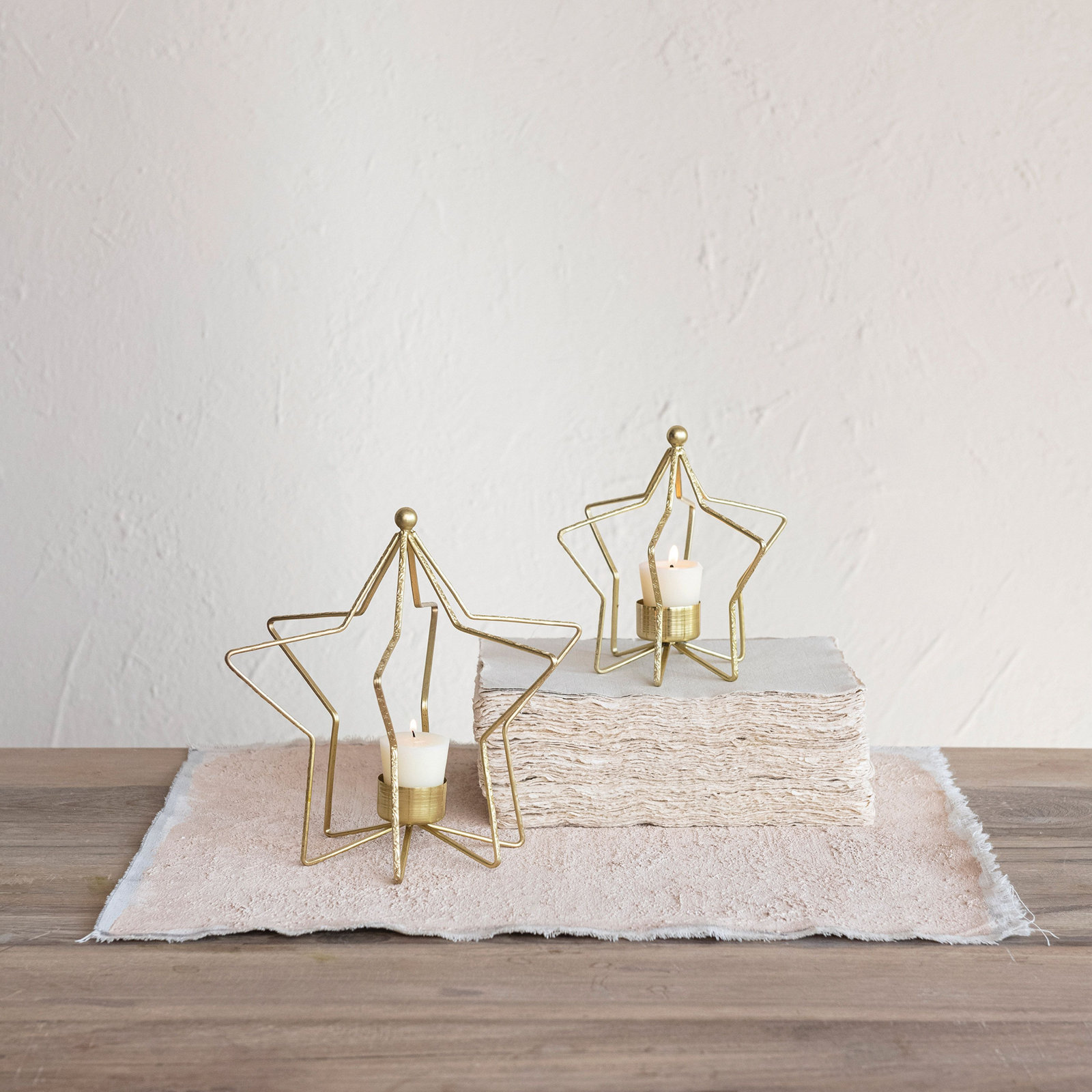 Metal Star Tealight Candle Holder, 6.5" H x 6.5" W x 6.5" D