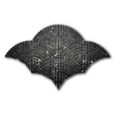 13 in. x 7 in. Grid Honed Marble Tile
