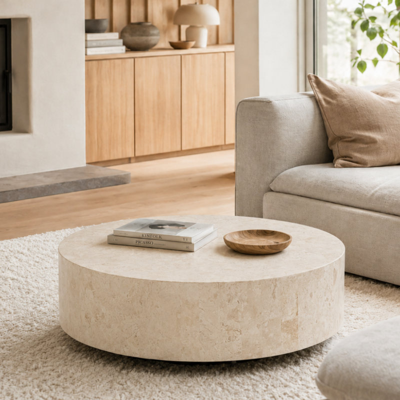 Barahona Solid Coffee Table, Beige
