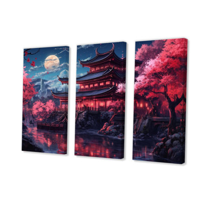 Japon, terre du Samouraï I sur toile, 3 pièces