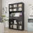 78.7'' H x 47.2'' W Bookcase With Glass Doors LED Lights Spacious Countertop-704873416