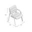 Chaise d'appoint de réception rembourrée et capitonnée en cuir LeatherSoft Haeger-16768540-16768539