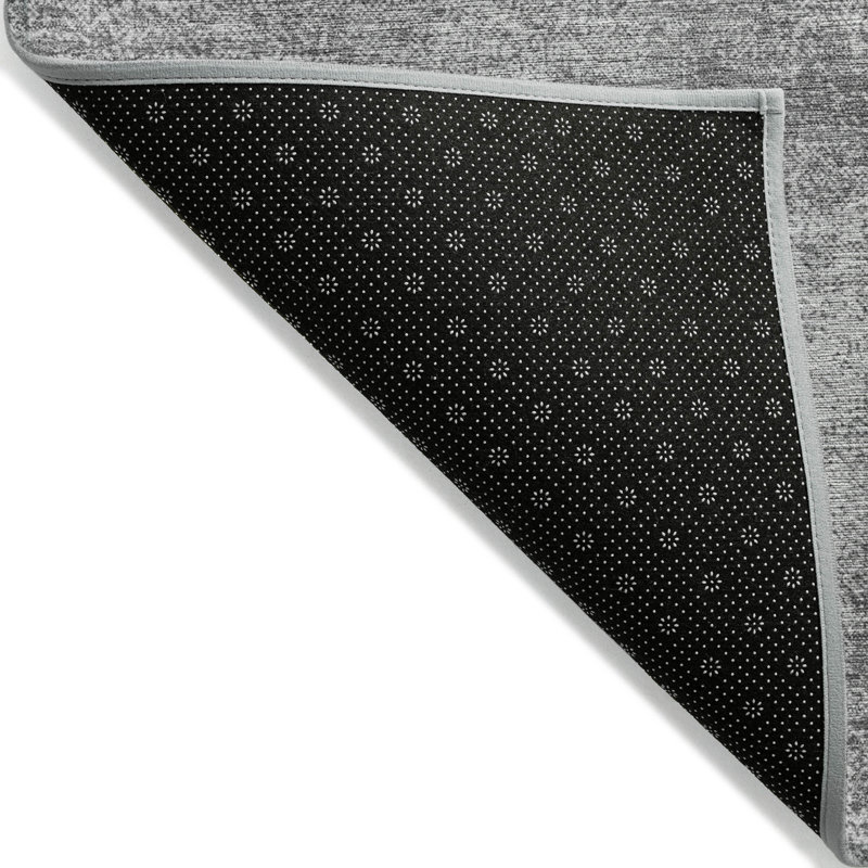 Gray Flat Woven Synthetic Washable Rectangular Rug 20" x 30"