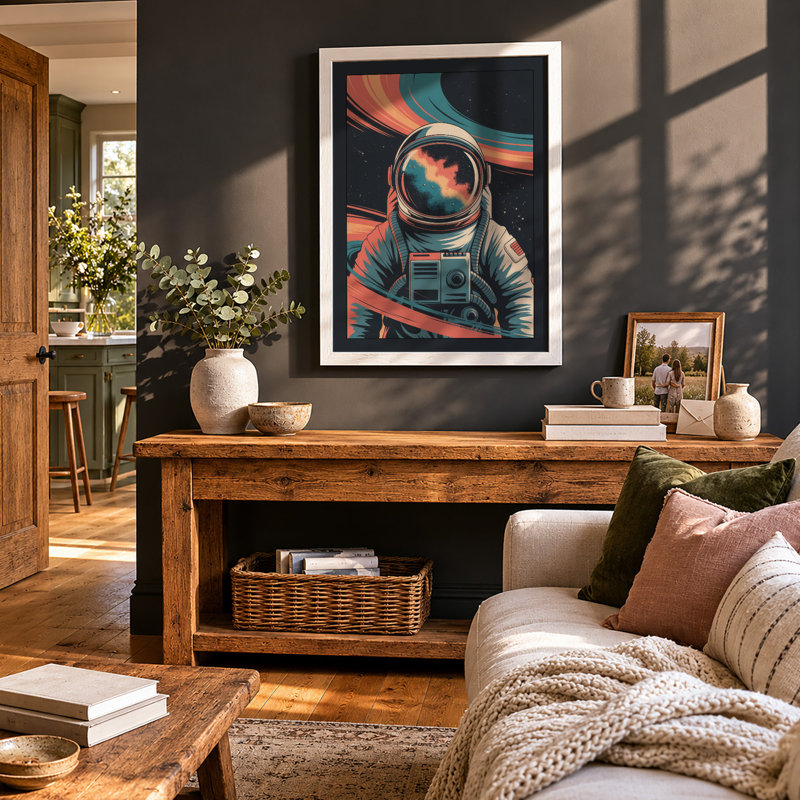 Cosmic Astronaut Modern - Print, A3 - 42.0 x 29.7 cm, White