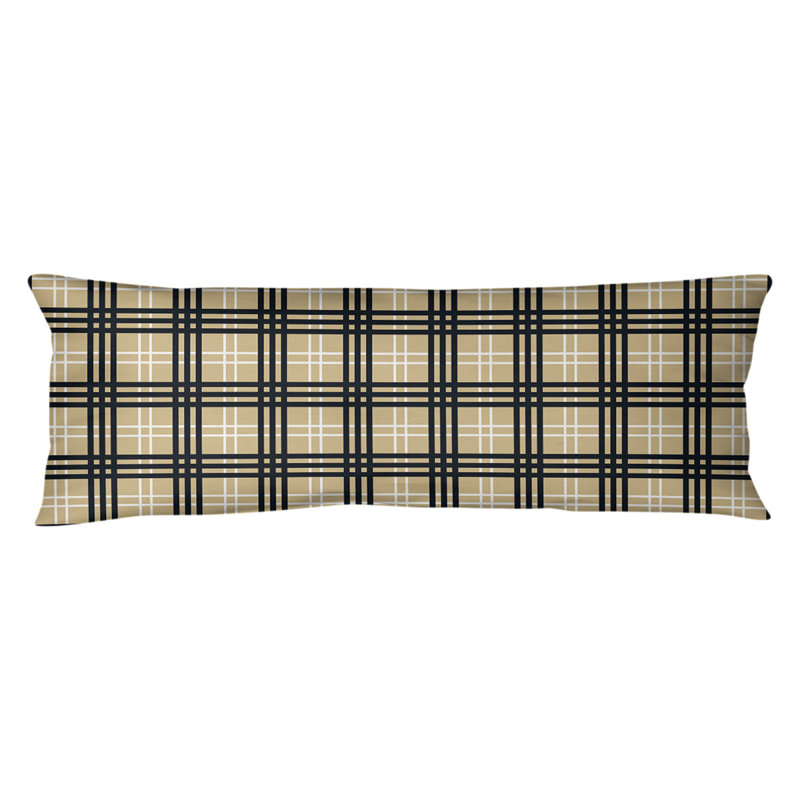 Oreiller de soutien moyen en polyester pour le corps New Orleans, Vieil or / blanc / noir, Molleton moelleux