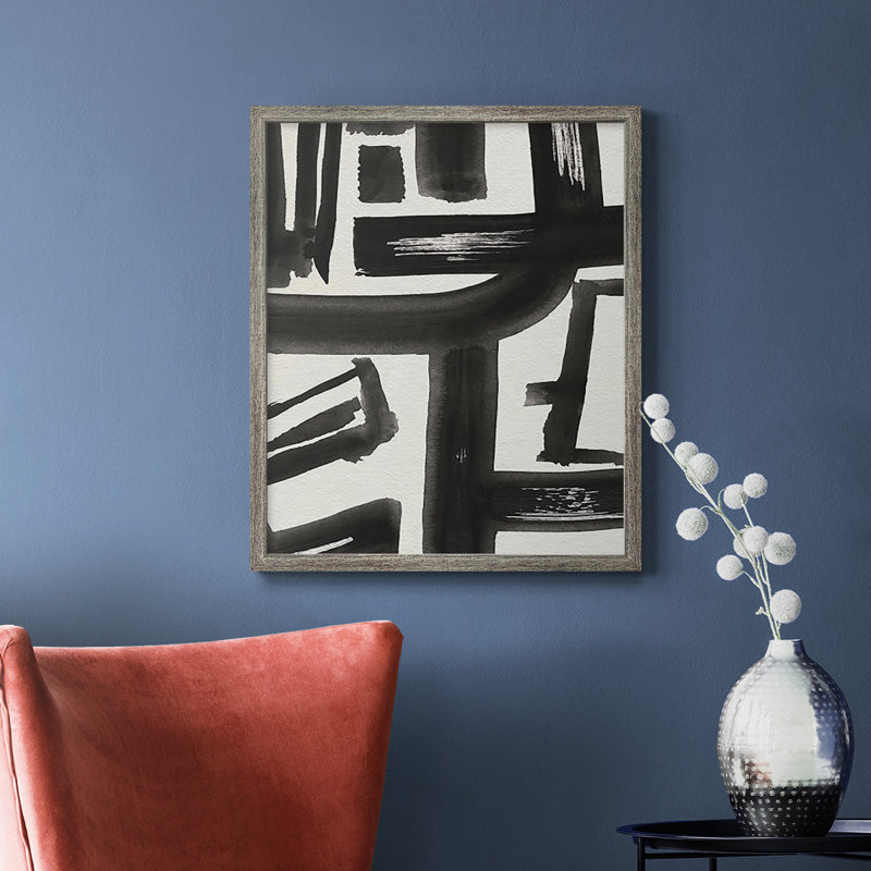 Inkwell Intersect II, toile encadrée de qualité supérieure - prête à être accrochée, Argent patiné, H 24 po x l 20 po