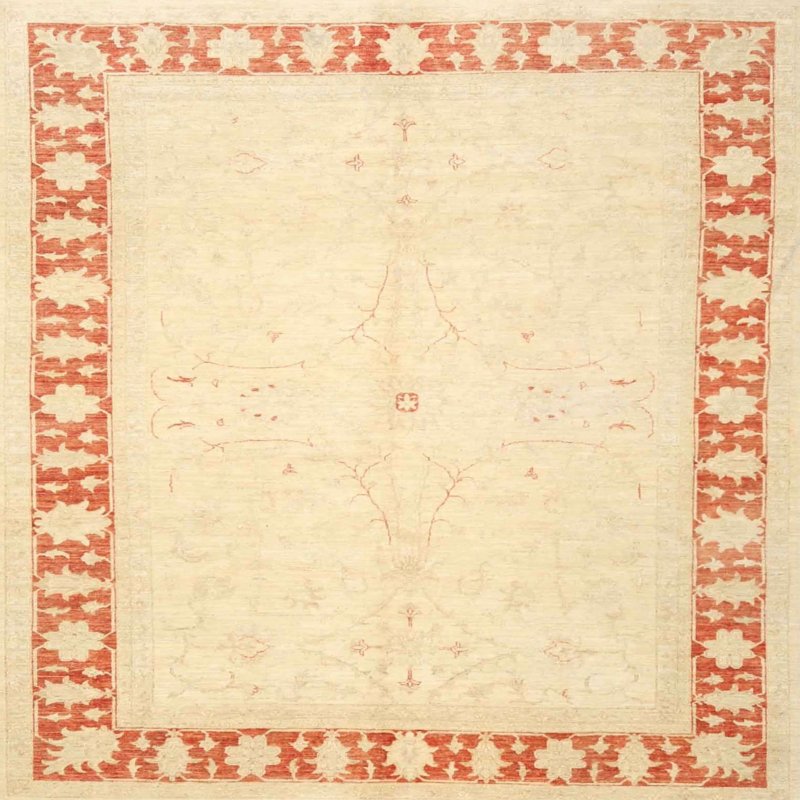 Tapis oriental rouge / beige, Rond 5 pi