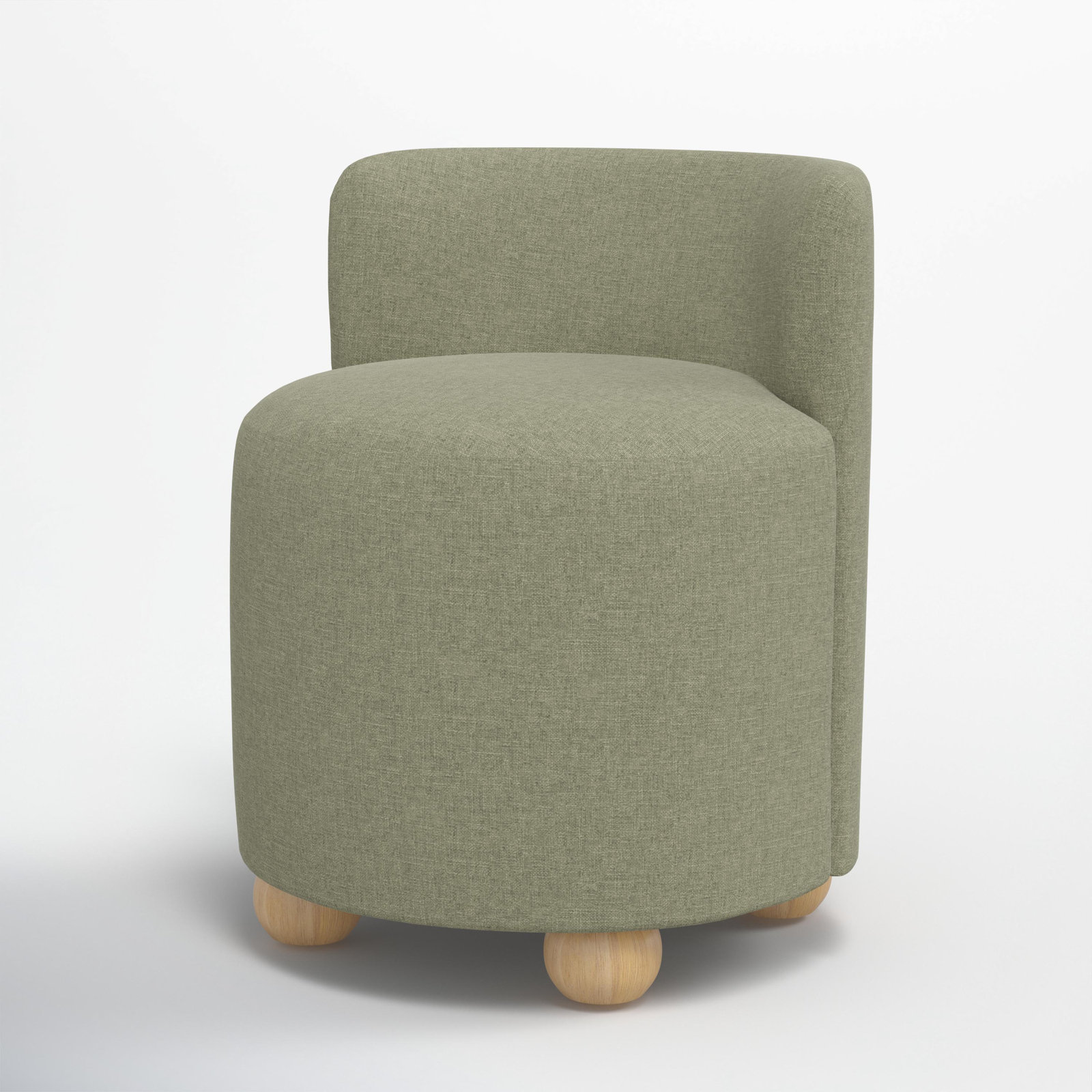 Bee Vanity Stool, Zuma Laurel Textured Linen