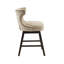 Tabouret de comptoir pivotant avec suspension en toile - beige, siège en bois beige foncé, pieds, métal-668613363-668613362