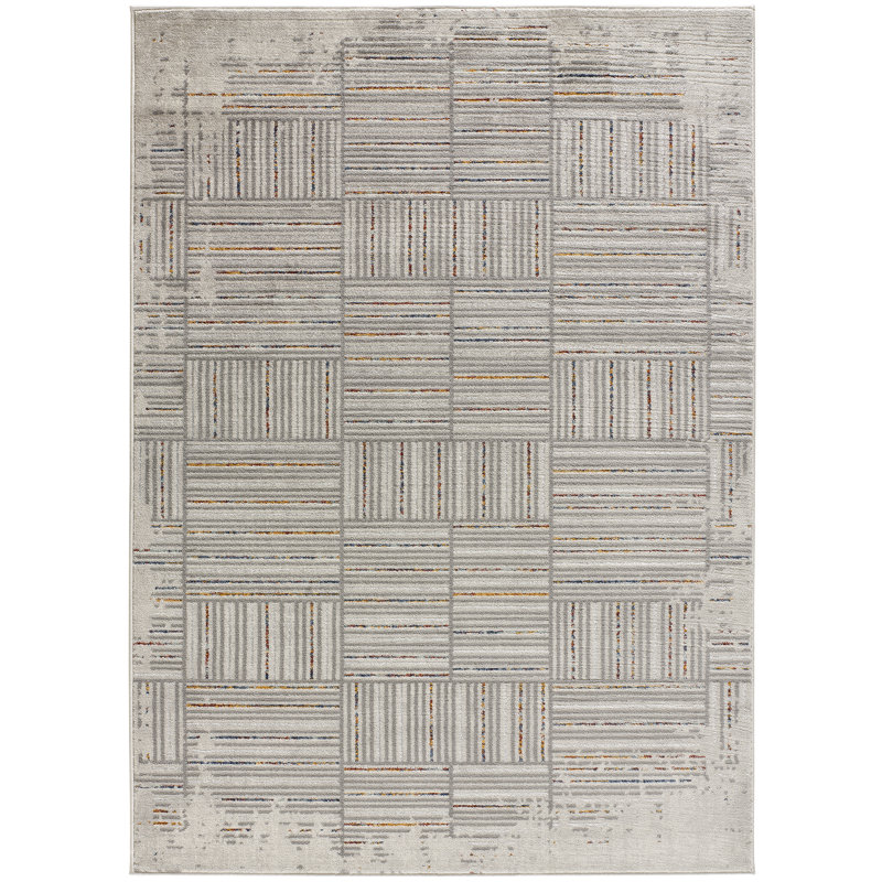 Tarcienne Striped Machine Woven / Power Loomed Area Rug, Rectangle 133 x 190cm