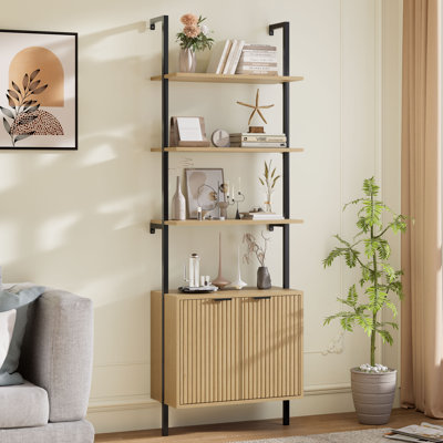Tesse Unfinished Ladder Storage Bookcase