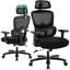 Grande et grande chaise de bureau ergonomique 500LBS pour les personnes lourdes avec base en métal robuste, soutien lombaire dynamique, accoudoir réglable et chaise en filet