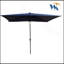 Parasol d'extérieur à DEL solaire de haute qualité 10 x 6,5T avec manivelle et bouton-poussoir inclinable pour le jardin-544744488
