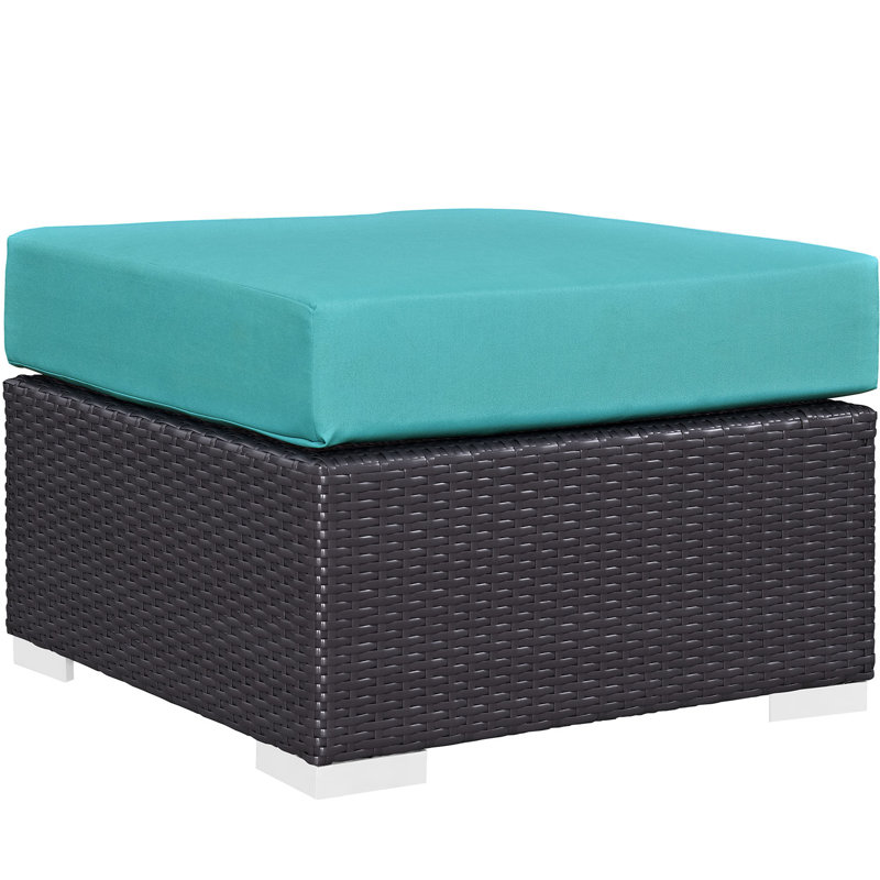 Ensemble de mobilier d'extérieur en rotin 5 pièces Convene, Turquoise