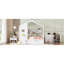 Lit double en bois avec lit gigogne en bois, conception moderne pour enfants avec tablette de rangement, blanc-1855597013-1855597012