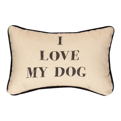 Coussin décoratif « J'aime mon chien » de Manual Woodworkers & Weavers, 32 x 20 cm