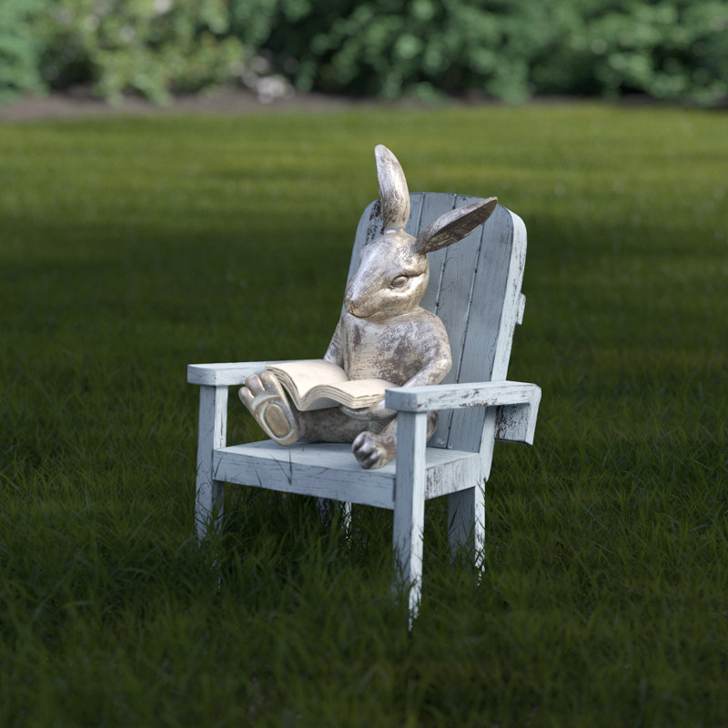 Statue de jardin lecture de lapin