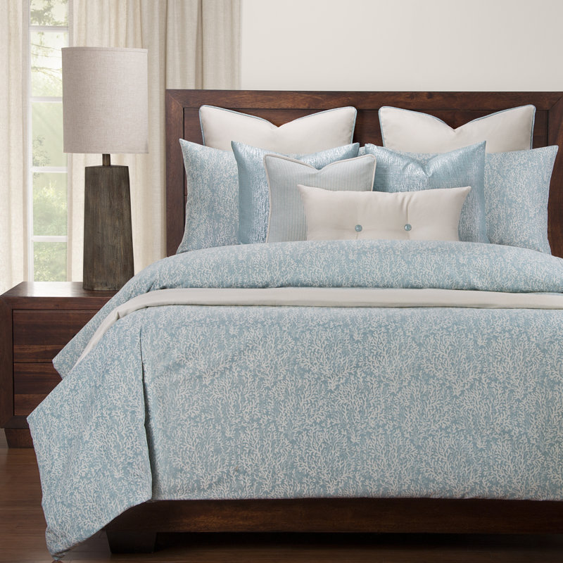 Liza Coastal Polyester Toile Duvet Cover, Twin