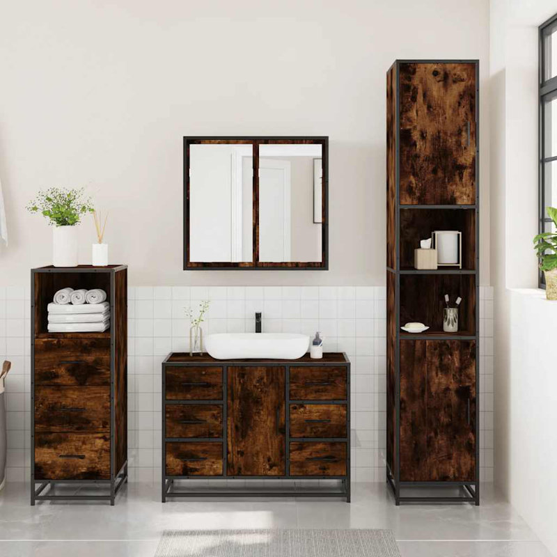 Alltawanna Bathroom Furniture Suite, Rustric Brown