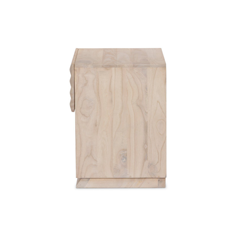 Tussac Nightstand-Matte Brown Neem, Natural White Neem