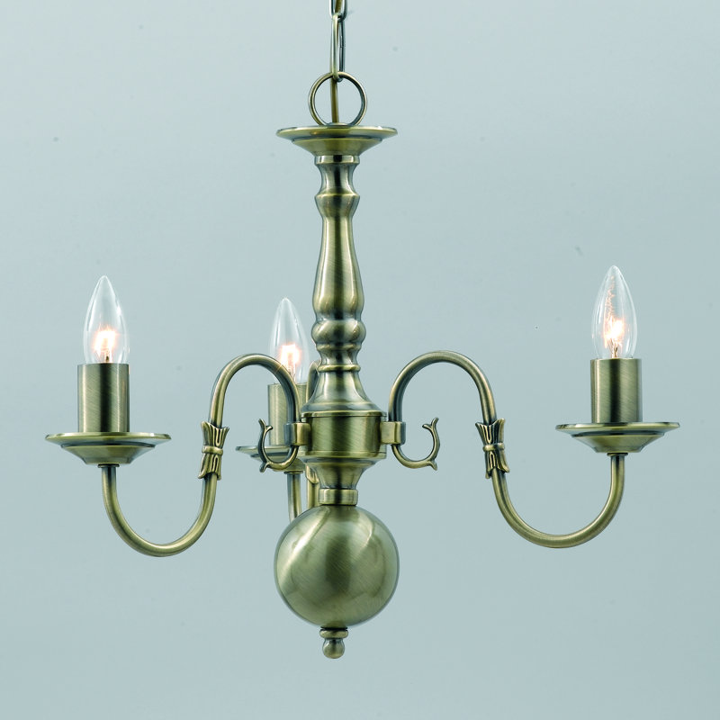 Roosevelt 3 - Light Geometric Chandelier, Antique Brass