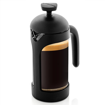 OVENTE French Press Coffee Maker, Heat Resistant Borosilicate Glass with 4 Filter Stainless-Steel System, BPA-Free Portable Pitcher Perfect for Hot &