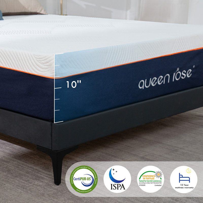 Medium Firm Memory Foam Mattress in a Box, Queen, 10"