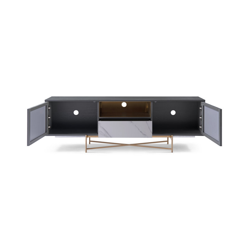 Aliyahmarie TV Stand for TVs up to 78", Grey/Brown