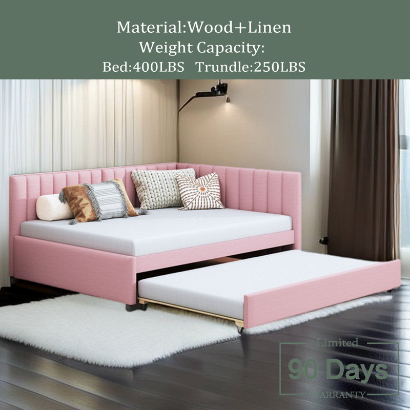Deisel Upholstered Daybed, Pink