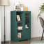 Armoire peinte en panneau de fibres à densité moyenne avec portes et tiroir en verre, espace de rangement ouvert, vert, chambre à coucher, salon-115659986