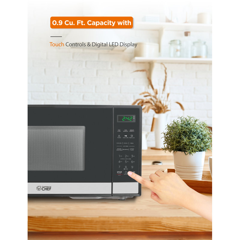 Commercial Chef 0.9 Cubic Feet 900 Watt Countertop Microwave