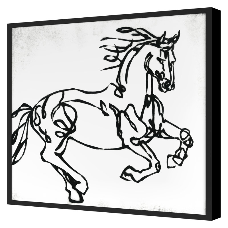 Line Equine 1 Print by Susan Gillette, 20" H x 20" W, Black Framed