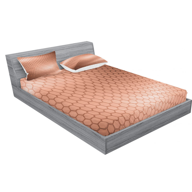 Microfiber Geometric Sheet Set, Full Sheet Set with Fitted Sheet