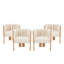 Ensemble de 4 chaises de salle à manger de style moderne avec structure en bois d'hévéa et tissu beige, capacité de 225 lb, pour la salle à manger et l'espace de vie-71330072-71330073-71330079