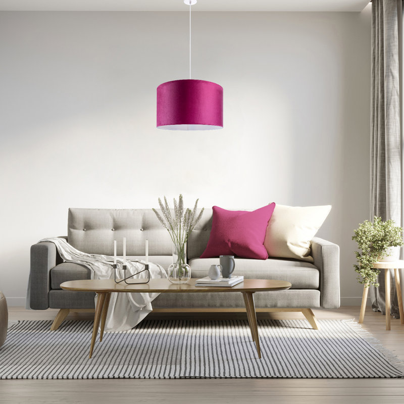 Ishmael 1 - Light Drum Pendant, White, Violet