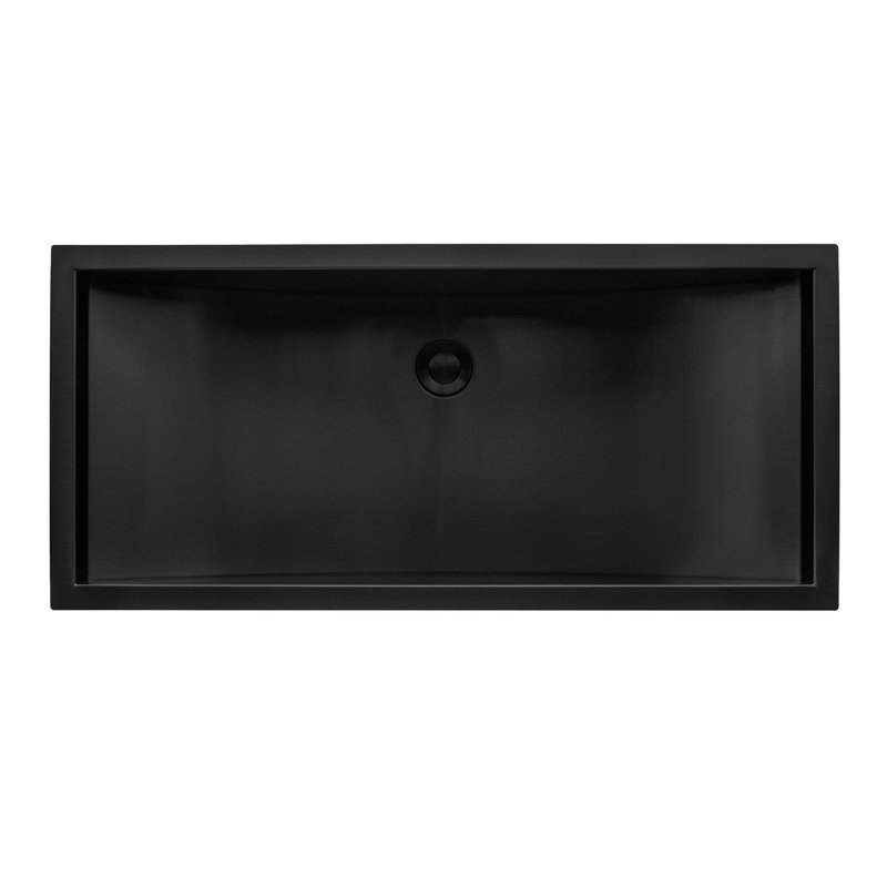 Ruvati 30 x 14 inch Stainless Steel Rectangular Bathroom Sink Undermount, Gunmetal Black
