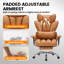  Grande et haute chaise de bureau ergonomique - Chaise d'ordinateur en cuir PU à dossier haut - Dossier réglable, soutien lombaire, base pivotante, repose-pieds, capacité de 250 kg - Curcuma-749830971