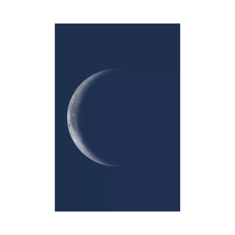Waning Crescent Moon - Blue by GetYourNerdOn - Wrapped Canvas Gallery-Wrapped Canvas Giclée, 20.32 cm H x 30.48 cm W