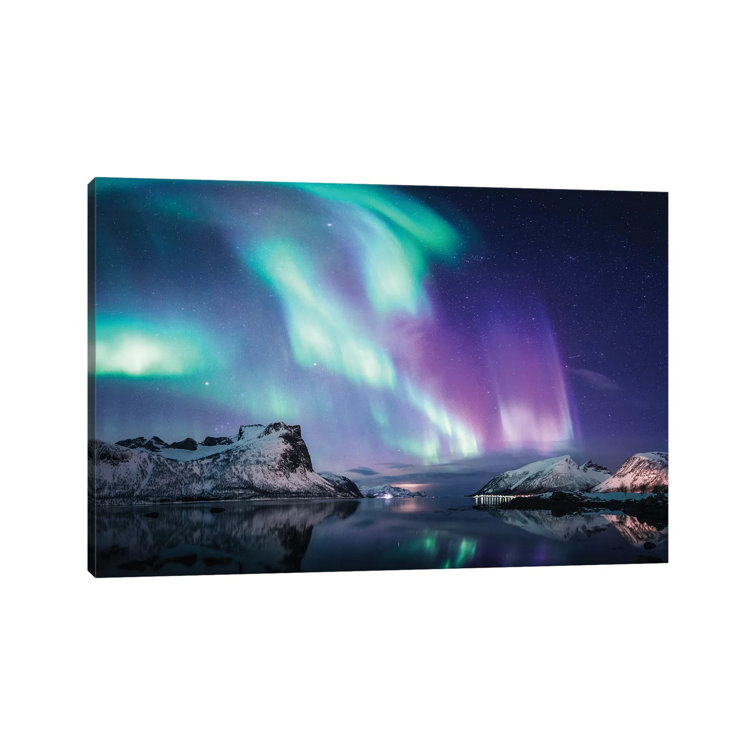 Northern Lights In Bergsbotn, Senja by Steffen Fossbakk - Print on Canvas