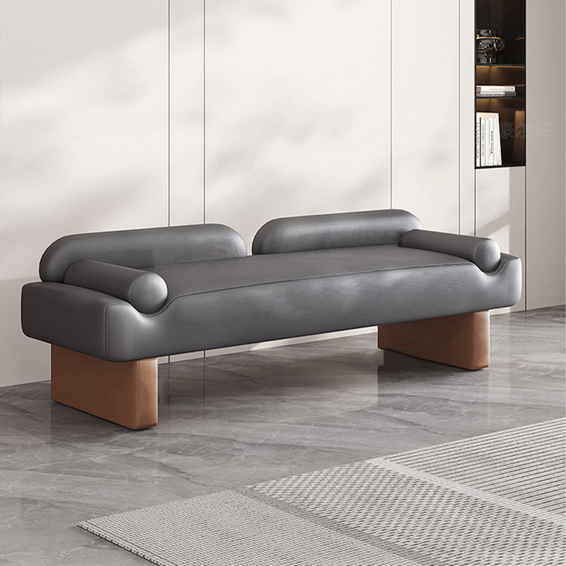 Upholstered Bench, Gray