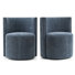 Upholstered Barrel Back Dining Chairs with Hidden Casters