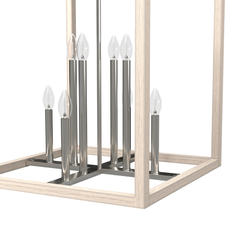 Squire Manor 8 - Light Rectangle 22 inch Pendant, Brushed Nickel