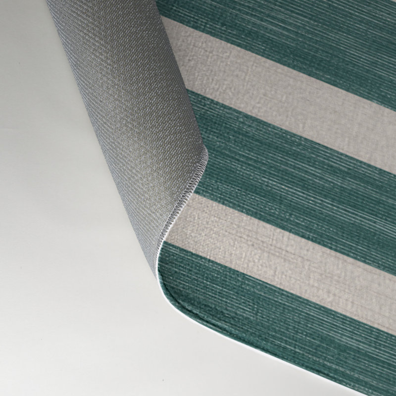 HorizontalStripes Blue Indoor and Outdoor Area Rug, Rectangle 5' x 7'