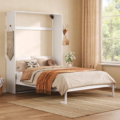 Lit escamotable double avec pieds en métal, lit escamotable pour la maison, chambre d'amis